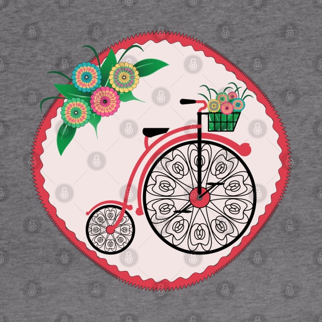 Vintage Retro Floral Bicycle Ride by IsmaSaleem